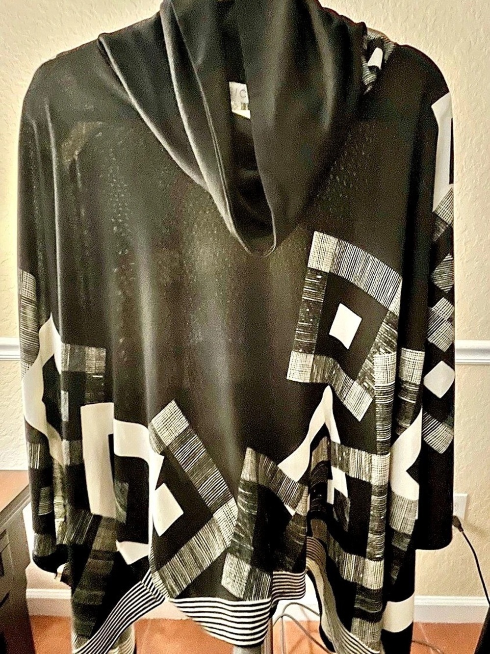 Joseph Ribkoff Brushed Plaid Funnel-Neck Poncho